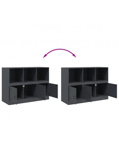 Credenza Antracite 99x39x73 cm in Acciaio