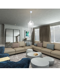 Lampadario Sospeso in Cristallo 22 x 58 cm