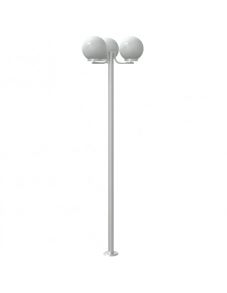 Lampade da Terra per Esterni 3pz Argento 215cm in Acciaio Inox