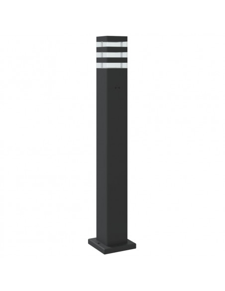 Lampade da Terra per Esterni 3pz Nere 80 cm in Alluminio