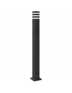 Lampade da Terra per Esterni con Presa 3pz Nere 110cm Alluminio