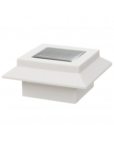 Lampade Solari da Esterni 6 pz a LED Quadrate 12 cm Bianco