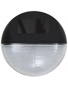 Lampade Solari da Parete da Esterni a LED 12 pz Rotonde Nere