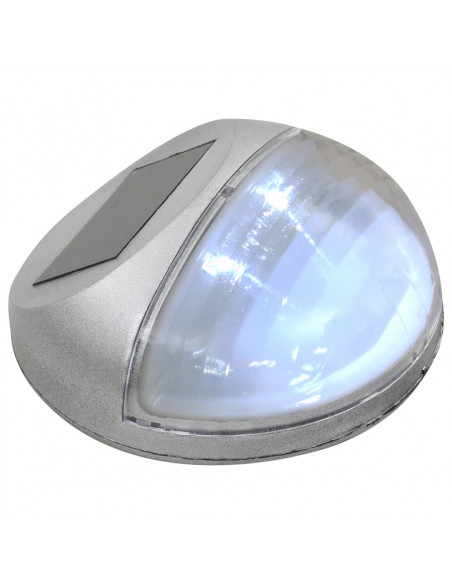 Lampade Solari da Parete da Esterno a LED 24 pz Rotonde Argento