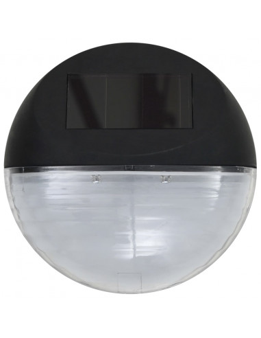 Lampade Solari da Parete da Esterno a LED 24 pz Rotonde Nere