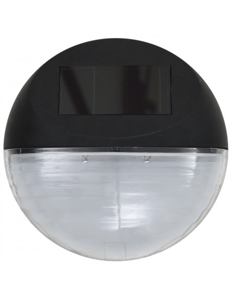 Lampade Solari da Parete da Esterno a LED 24 pz Rotonde Nere
