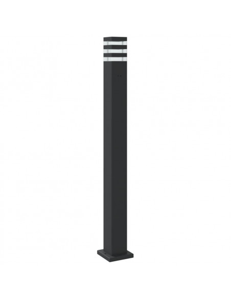 Lampade Terra per Esterni con Sensori 3pz Nere 110cm Alluminio