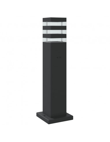 Lampade Terra per Esterni con Sensori 3pz Nere 50cm Alluminio