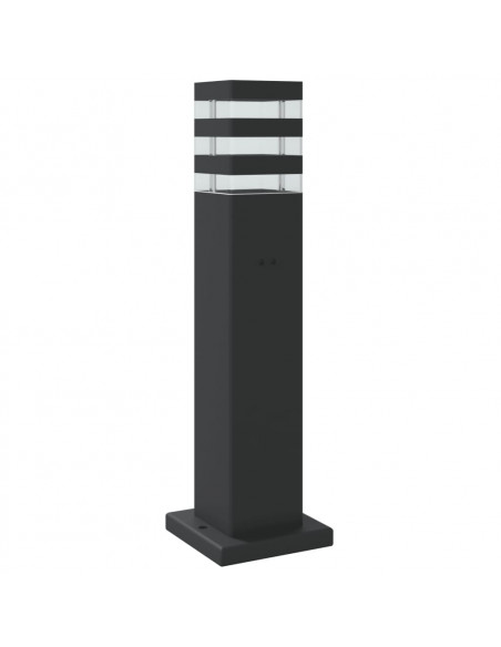 Lampade Terra per Esterni con Sensori 3pz Nere 50cm Alluminio