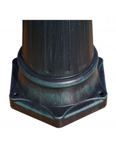 Lampione da Giardino 2 Bracci 215 cm Verde Scuro/Nero Alluminio