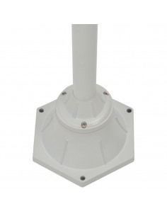 Lampione da Giardino E27 220 cm Alluminio 2 Lampade Bianco