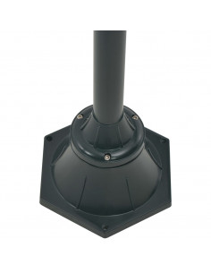 Lampione da Giardino E27 220 cm Alluminio 2 Lampade Verde Scuro