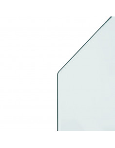 Lastra in Vetro per Caminetto Esagonale 80x50 cm