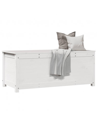 Contenitore Portaoggetti Bianco 110x50x45,5cm Massello di Pino