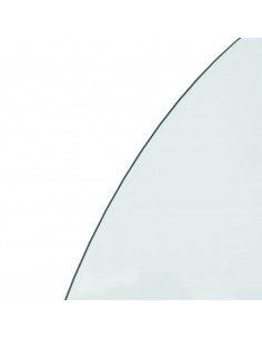 Lastra in Vetro per Caminetto Semicircolare 1000x500 mm