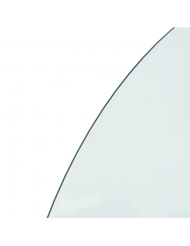 Lastra in Vetro per Caminetto Semicircolare 1000x500 mm