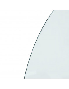 Lastra in Vetro per Caminetto Semicircolare 800x500 mm