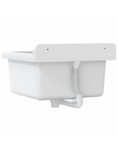 Lavabo a Parete Bianco 40x40x24 cm in Resina