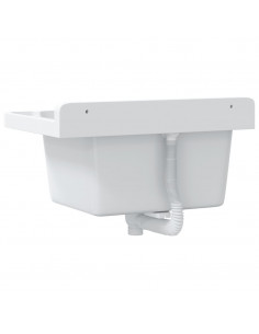 Lavabo a Parete Bianco 50x35x24 cm in Resina