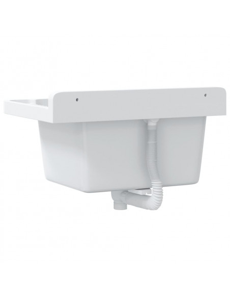 Lavabo a Parete Bianco 50x35x24 cm in Resina