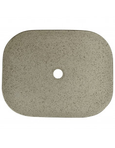 Lavabo Appoggio Grigio Nero Rettangolare 48x37,5x13,5 Ceramica