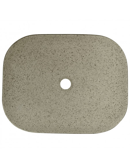 Lavabo Appoggio Grigio Nero Rettangolare 48x37,5x13,5 Ceramica