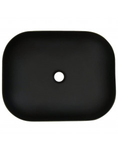 Lavabo Appoggio Grigio Nero Rettangolare 48x37,5x13,5 Ceramica