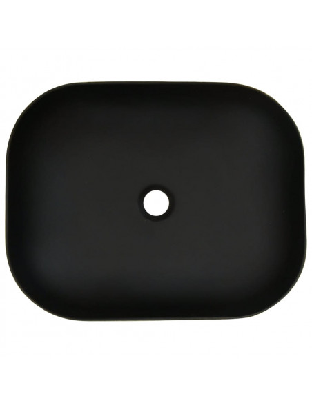Lavabo Appoggio Grigio Nero Rettangolare 48x37,5x13,5 Ceramica