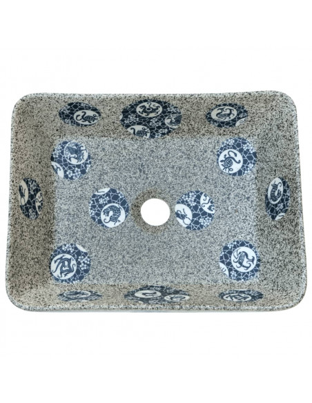 Lavabo Appoggio Multicolore Rettangolare 46x35,5x13 cm Ceramica