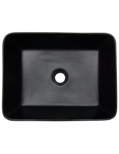 Lavabo Appoggio Nero Marrone Rettangolare 46x35,5x13cm Ceramica