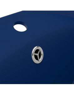 Lavabo con Troppopieno Ovale Blu Scuro Opaco 58,5x39cm Ceramica