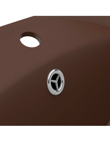 Lavabo con Troppopieno Ovale Marrone Opaco 58,5x39cm Ceramica