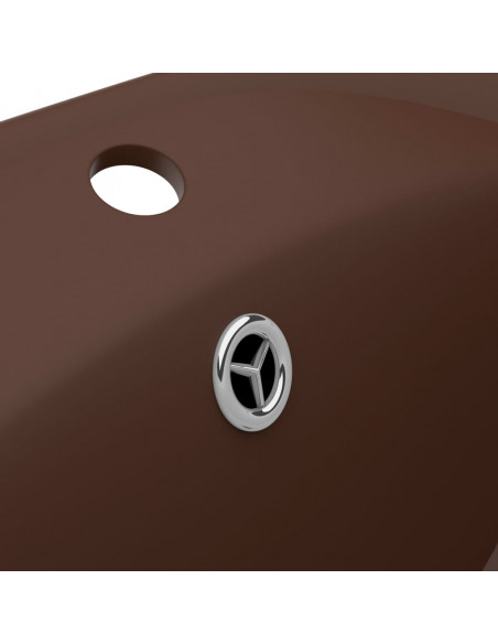 Lavabo con Troppopieno Ovale Marrone Opaco 58,5x39cm Ceramica