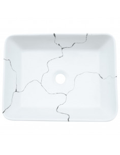 Lavabo da Appoggio Bianco Rettangolare 46x35,5x13 cm Ceramica