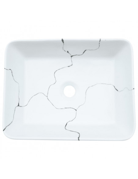 Lavabo da Appoggio Bianco Rettangolare 46x35,5x13 cm Ceramica
