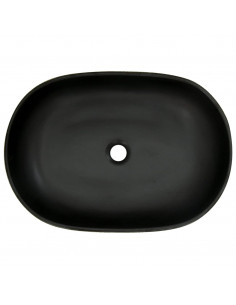 Lavabo da Appoggio Grigio e Nero Ovale 59x40x14 cm Ceramica