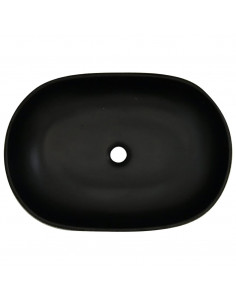 Lavabo da Appoggio Grigio e Nero Ovale 59x40x14 cm Ceramica