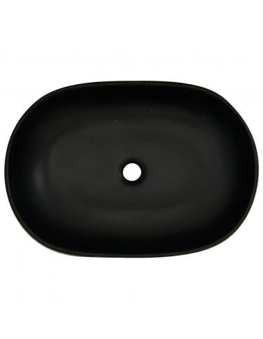 Lavabo da Appoggio Grigio e Nero Ovale 59x40x14 cm Ceramica