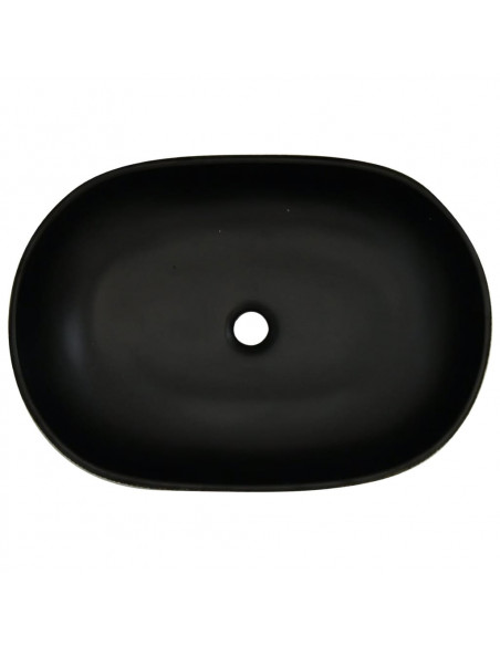 Lavabo da Appoggio Grigio e Nero Ovale 59x40x14 cm Ceramica
