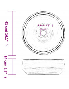 Lavabo da Appoggio Grigio Rotondo Φ41x14 cm Ceramica