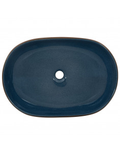 Lavabo da Appoggio Marrone e Blu Ovale 59x40x14 cm Ceramica