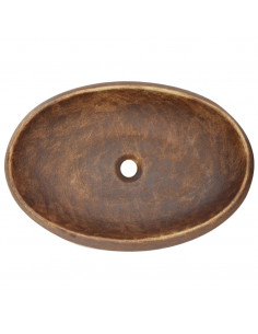 Lavabo da Appoggio Marrone Ovale 59x40x15 cm Ceramica
