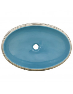 Lavabo da Appoggio Multicolore Ovale 59x40x15 cm Ceramica