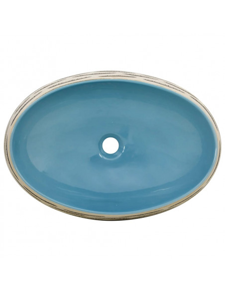 Lavabo da Appoggio Multicolore Ovale 59x40x15 cm Ceramica