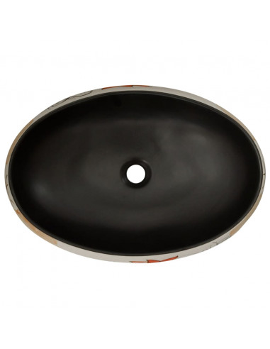 Lavabo da Appoggio Multicolore Ovale 59x40x15 cm Ceramica