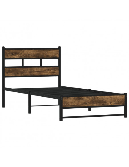 Giroletto senza Materaso in Metallo Rovere Fumo 107x203 cm