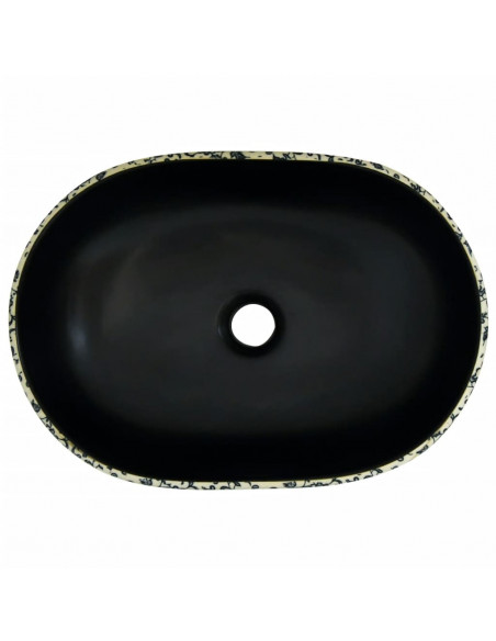 Lavabo da Appoggio Nero e Blu Ovale 47x33x13 cm Ceramica