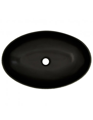 Lavabo da Appoggio Nero e Blu Ovale 56,5x36,5x13,5 cm Ceramica