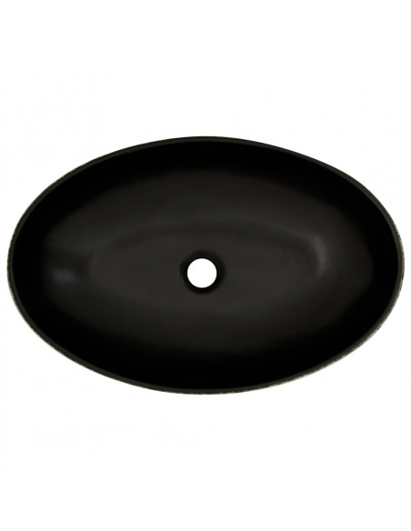 Lavabo da Appoggio Nero e Blu Ovale 56,5x36,5x13,5 cm Ceramica