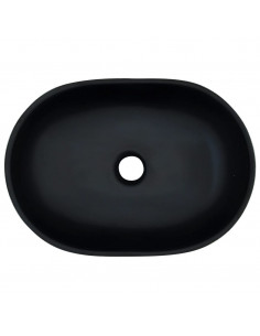 Lavabo da Appoggio Nero e Grigio Ovale 47x33x13 cm Ceramica